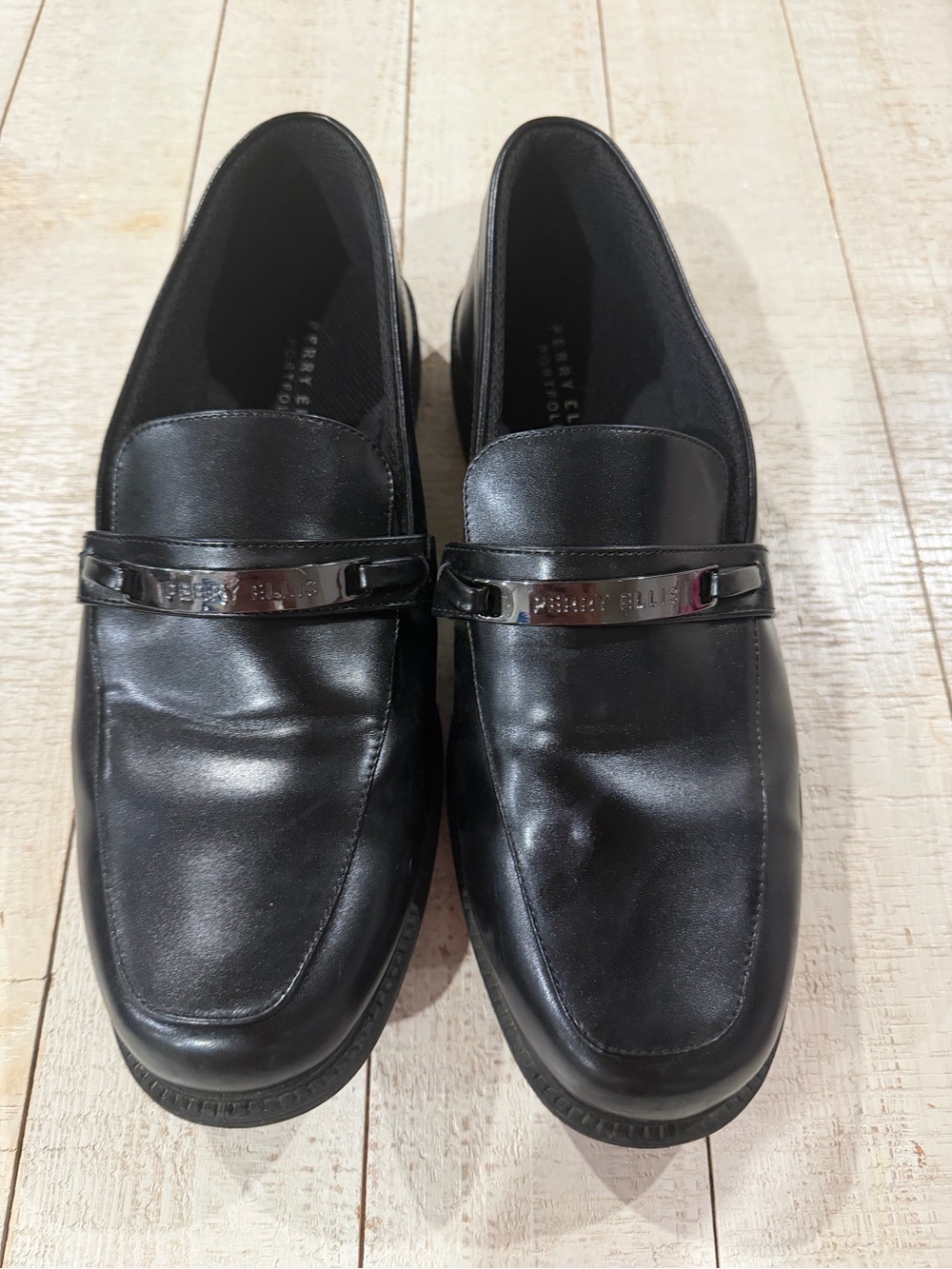 Perry Ellis Ryder Loafers Black Wide Width Men’s Size 12W Dress Shoes